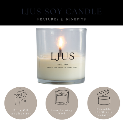 LJUS Small & Medium 100% Soy Scented Candle Mixed Gift Set