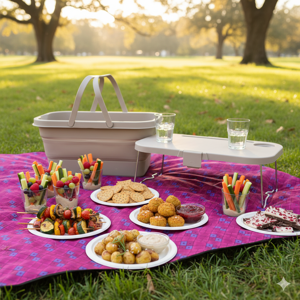 Santa’s Veggie Sleigh Vegan Friendly Picnic Basket