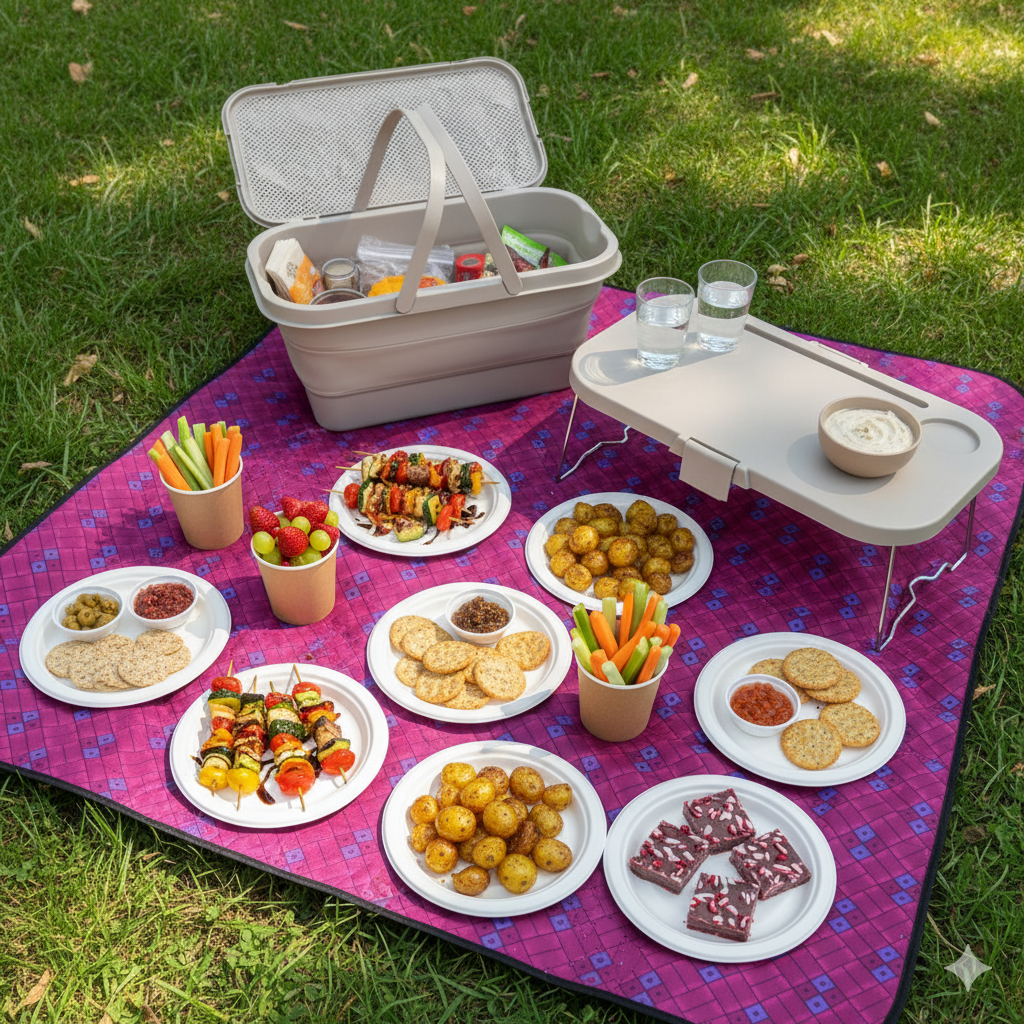 Santa’s Veggie Sleigh Vegan Friendly Picnic Basket